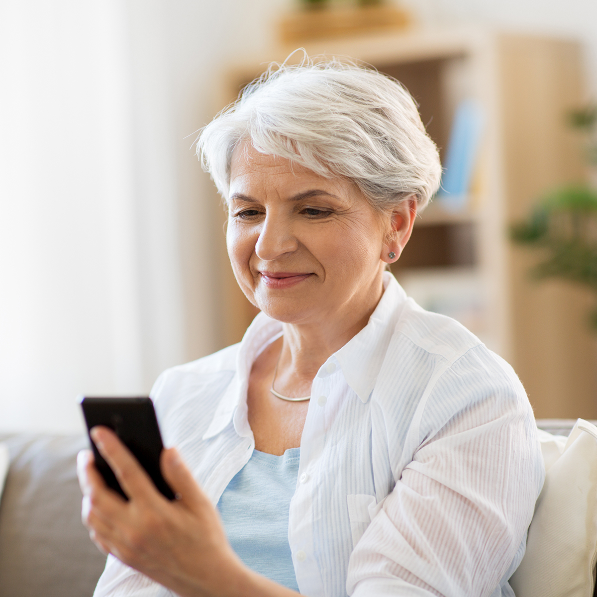Senior woman on phone